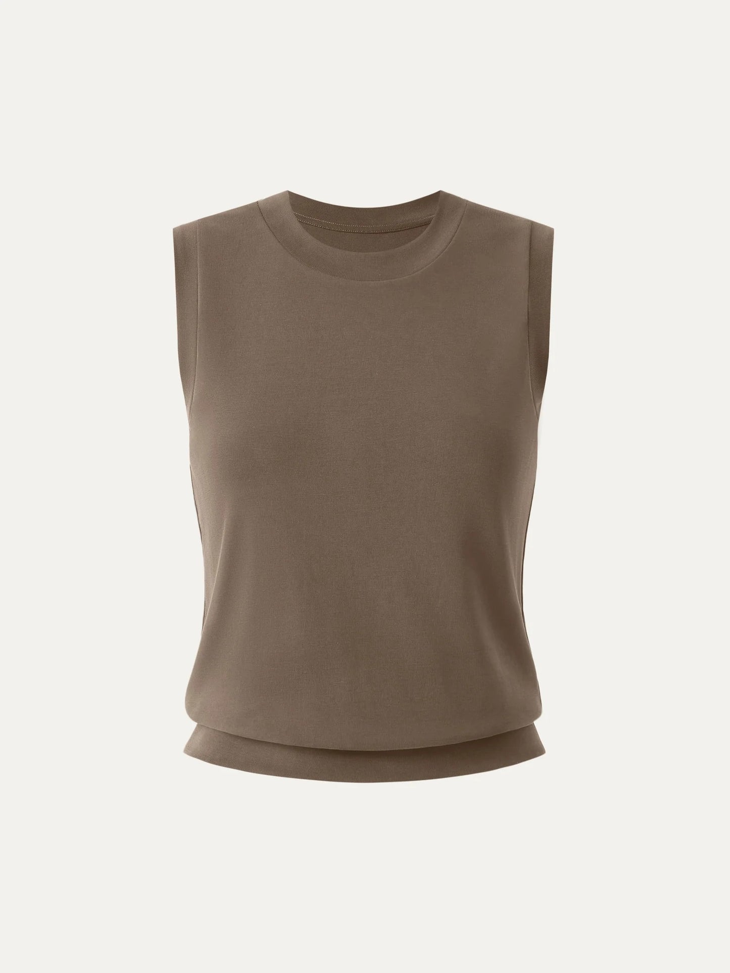 Crew Neck Top with Sandwashed Stretch Modal Fabric