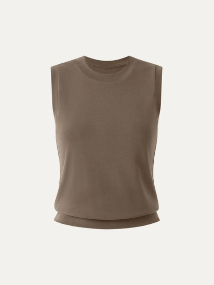 Crew Neck Top with Sandwashed Stretch Modal Fabric