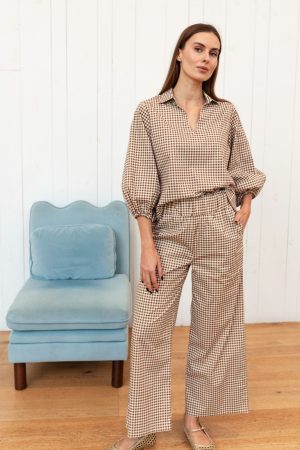 Alternative view of BeautifullyStrong Take Pause Top - Gingham Tudor Brown