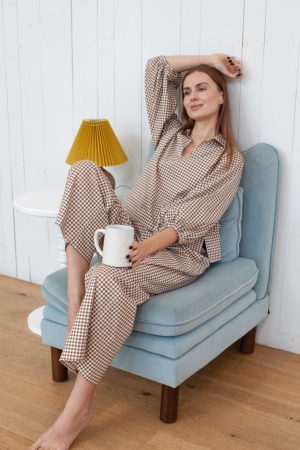Alternative view of BeautifullyStrong Take Pause Set - Gingham Tudor Brown